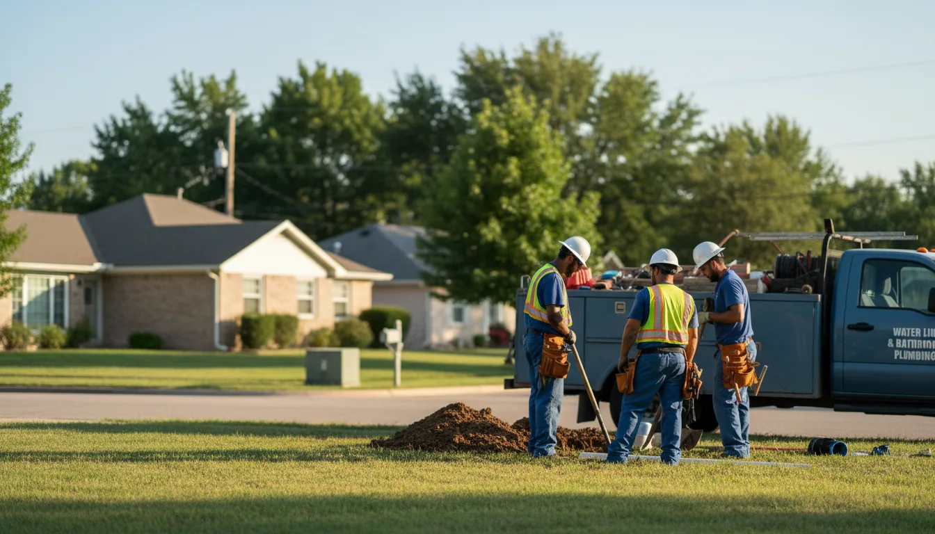 Residential water line and bathroom plumbing service in New Madison, OH
